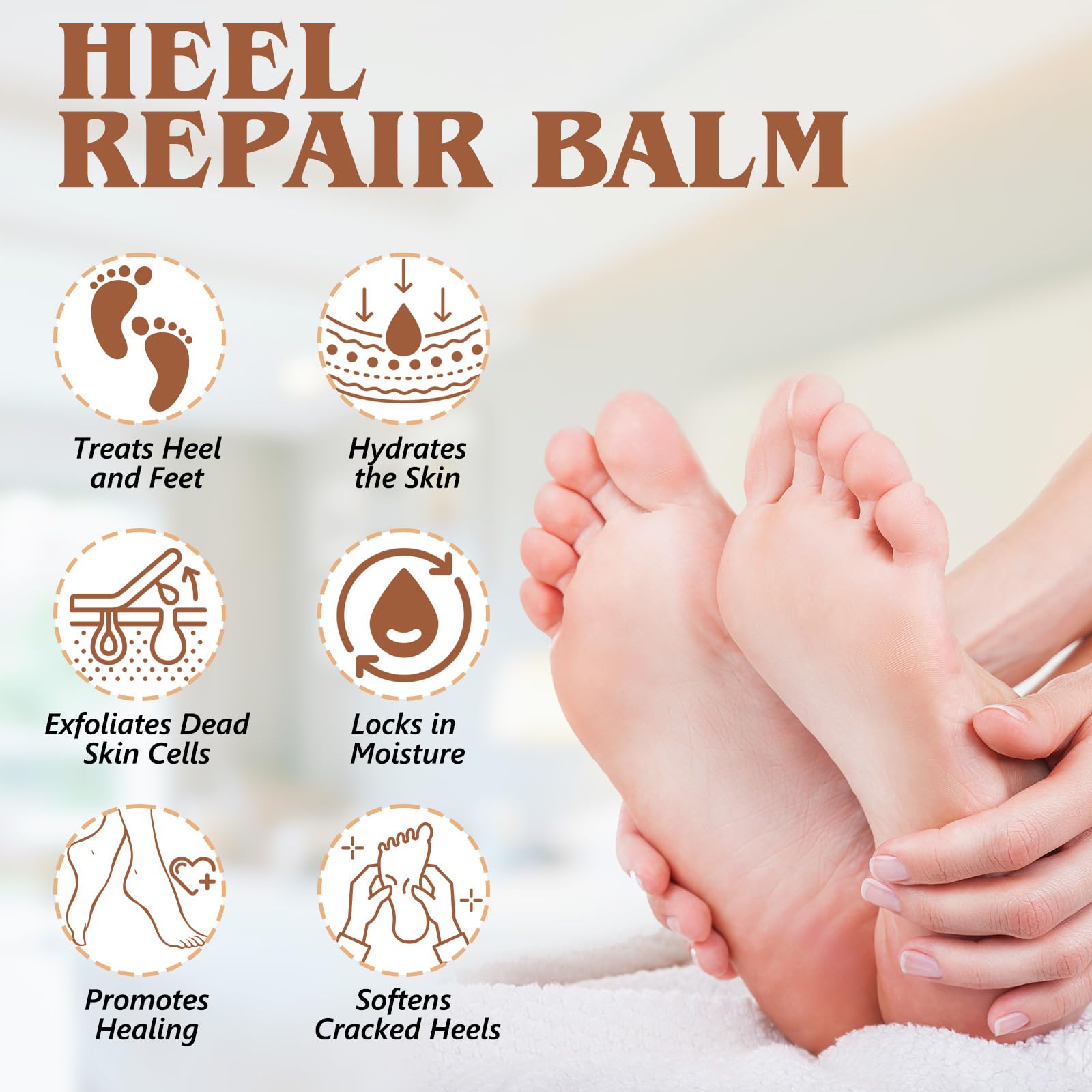chenyayun 2 Pack Cracked Heel Treatment Balm Stick – Intensive Foot Repair with Aloe, Coconut Oil, Hyaluronic Acid (70 g)