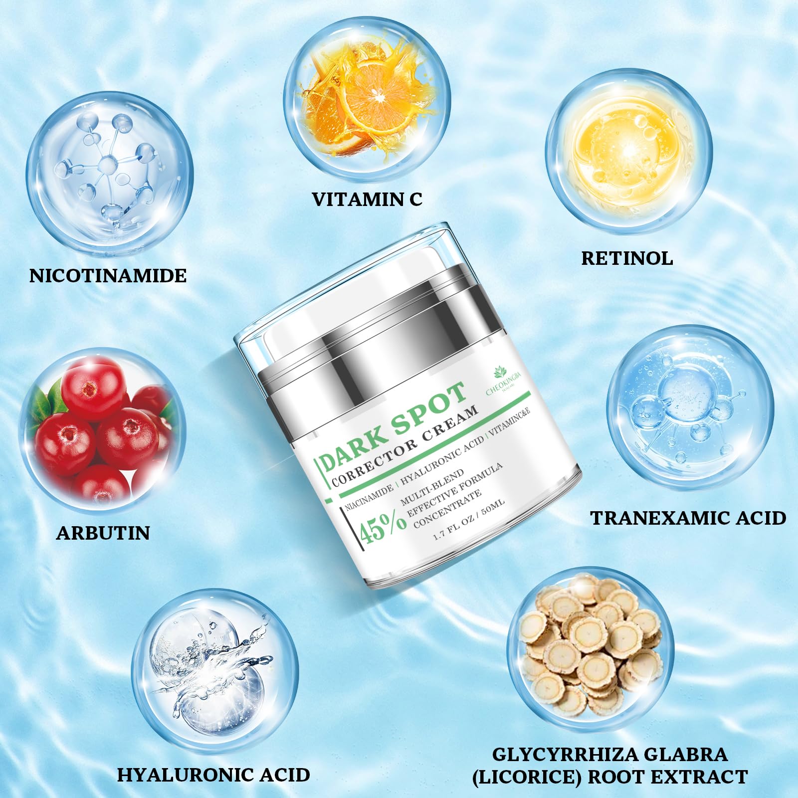 CHEOKINGBA Dark Spot Remover Cream for Face & Body – Niacinamide, Vitamin C, Hyaluronic Acid