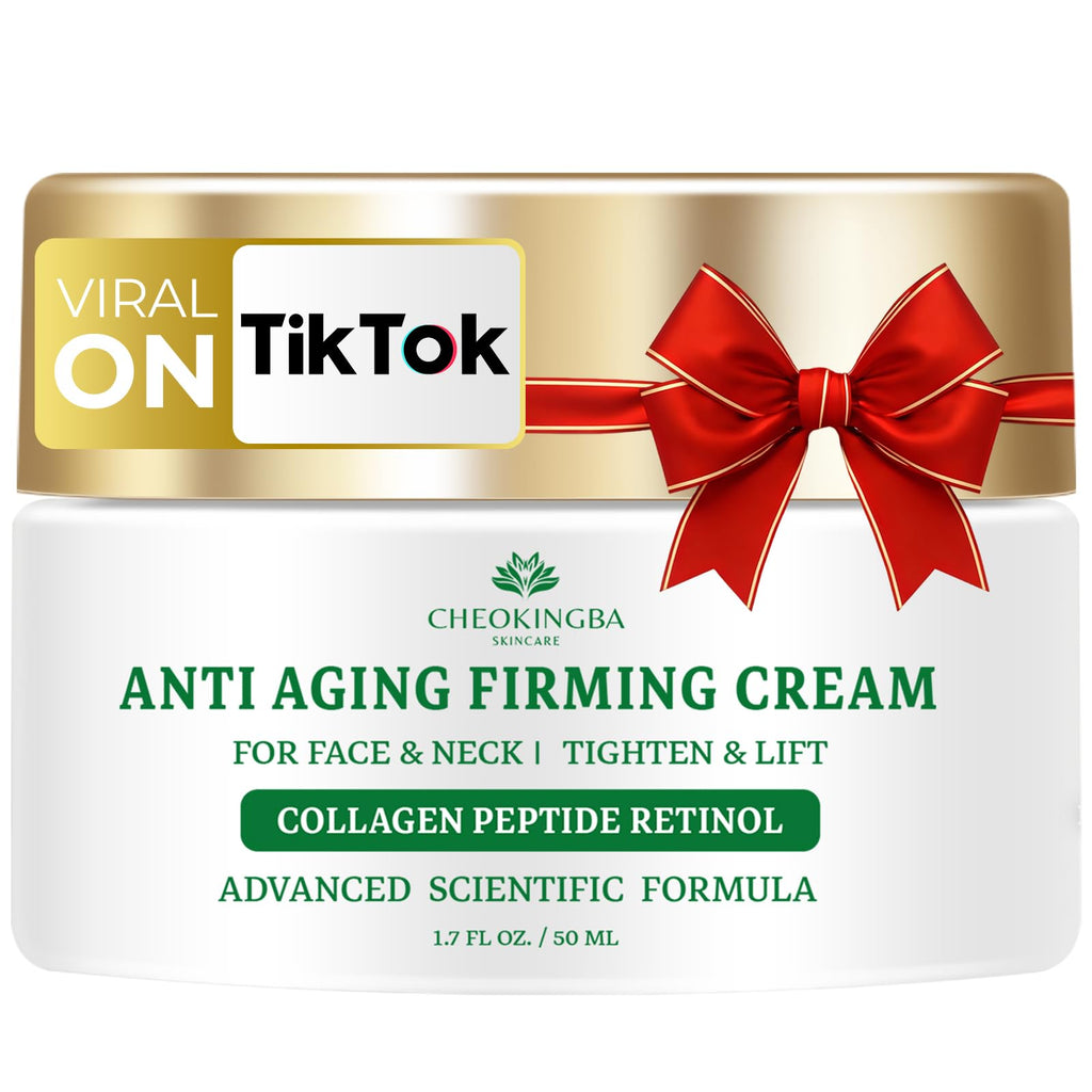 CHEOKINGBA Tighten and Lift Neck Cream – Retinol, AH-8 Peptides, Collagen + Hyaluronic Acid, 1.7 oz