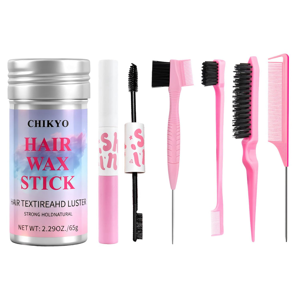 Chikyo Hair Wax Stick 6-Piece Styling Tools Set – Edge Control & Slick Back Kit