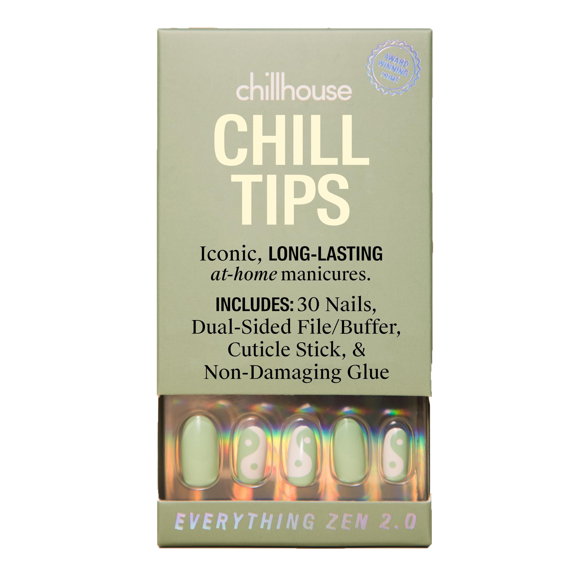Chillhouse Everything Zen 2.0 Press On Nails Kit – 24 Oval Tips, Up to 2 Weeks Wear