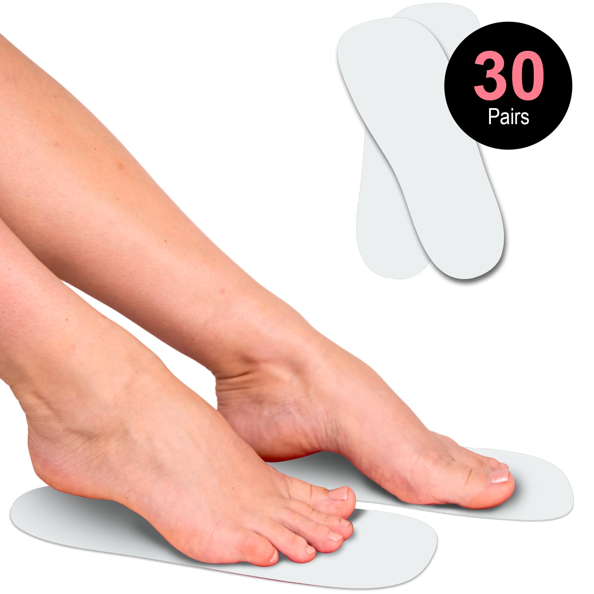 CHNELSS Professional 30 Pairs Spray Tan Feet Pads – Disposable Foam Foot Protectors for Hygienic Tanning
