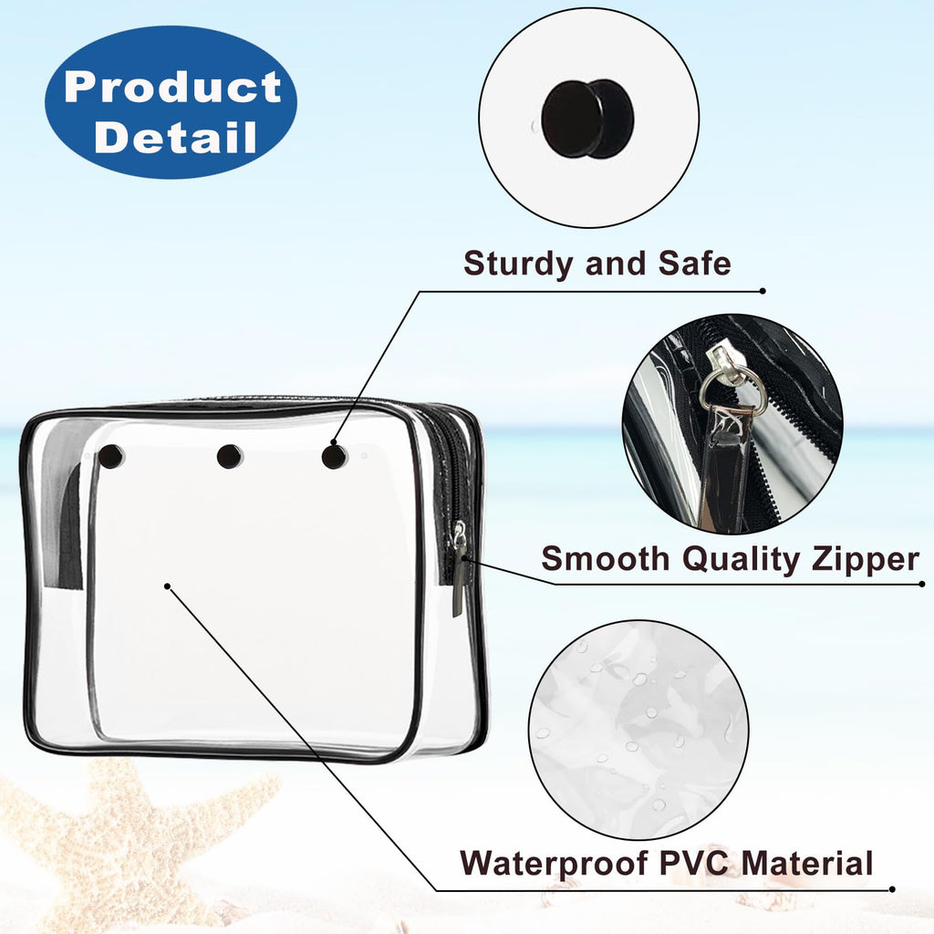 Choshion Clear Insert Bag Accessories for Beach Tote Bags — Clear Travel Pouches & Makeup Organizer Divider