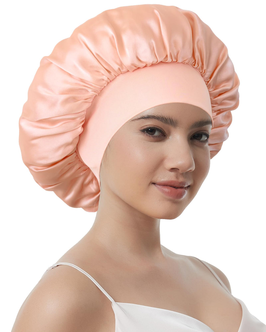 Choshion 100% Mulberry Silk Sleep Bonnet – Double-Layer, Soft Elastic Band