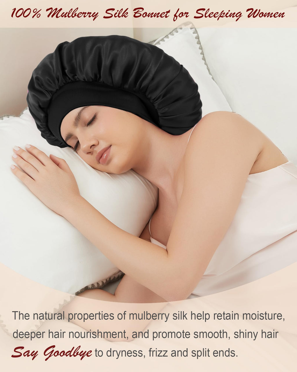 Choshion 100% Mulberry Silk Bonnet for Sleep – Gentle Hair Care