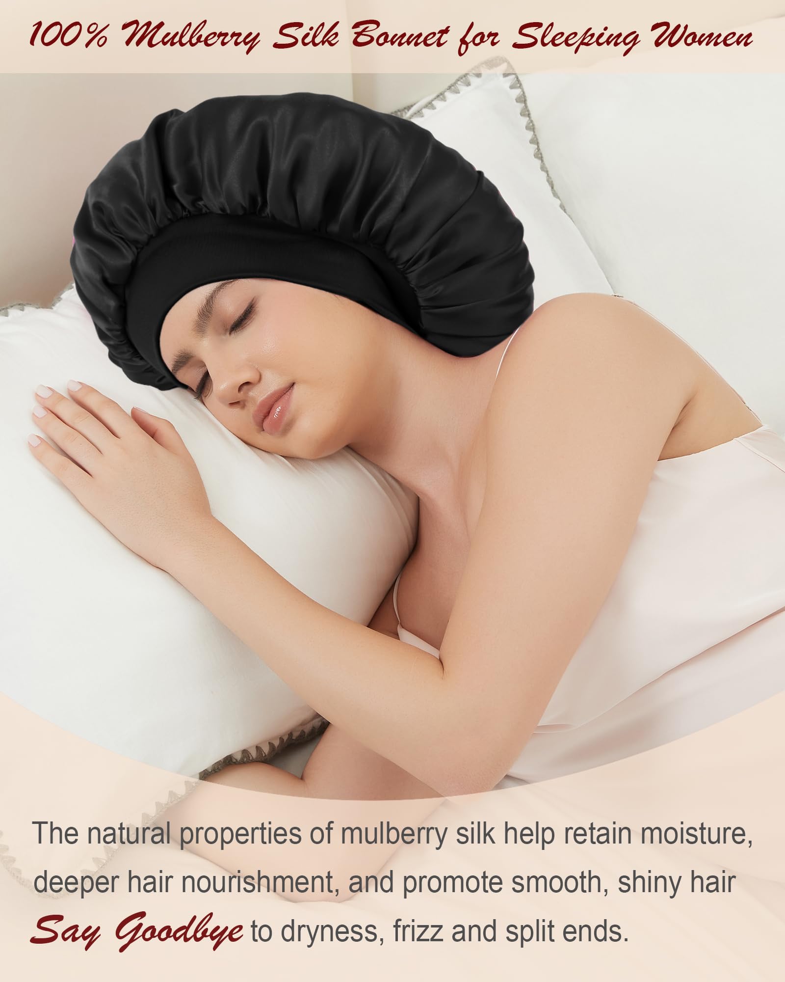 Choshion 100% Mulberry Silk Bonnet for Sleep – Gentle Hair Care