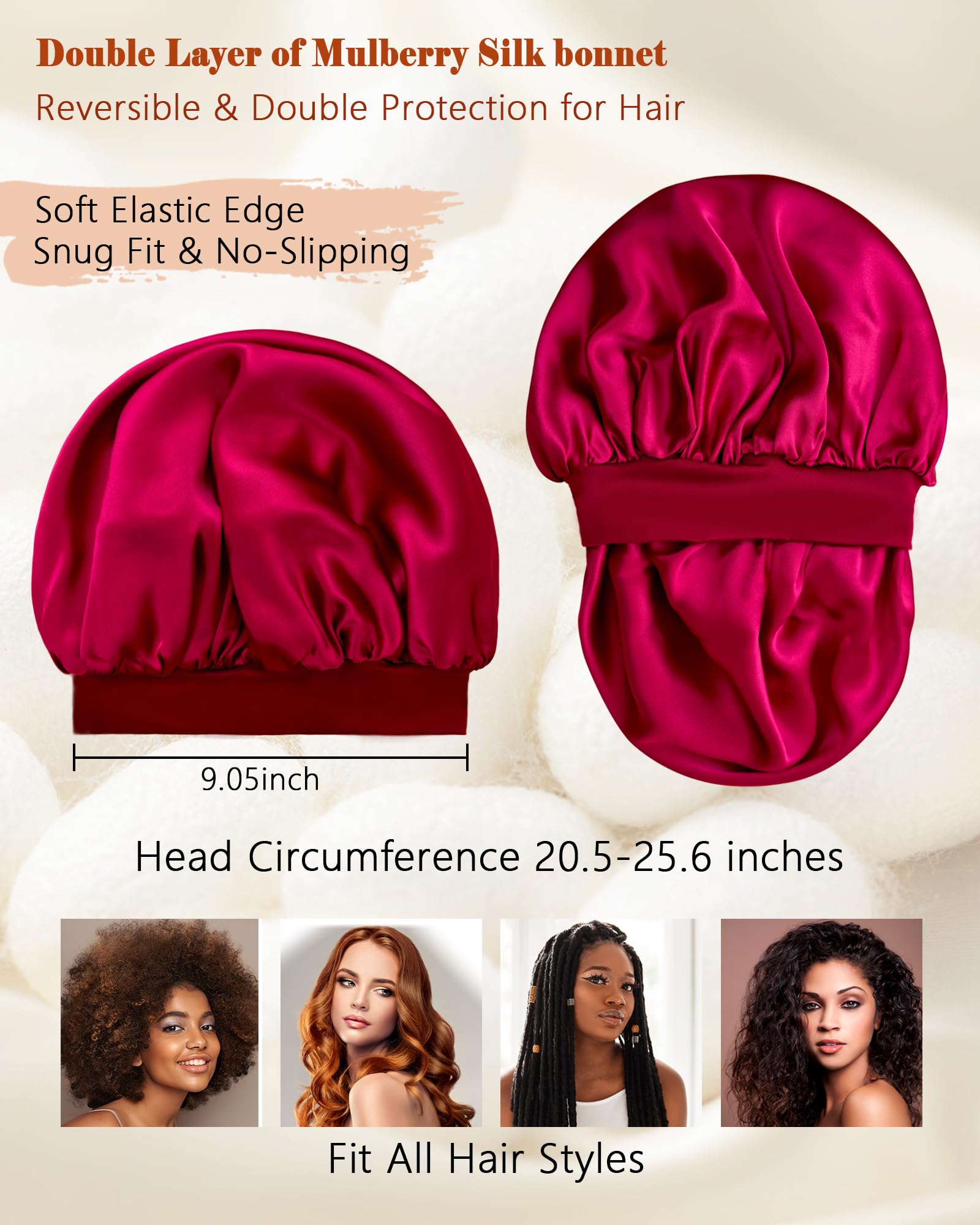 Choshion 100% Mulberry Silk Bonnet for Sleep – Gentle Hair Care