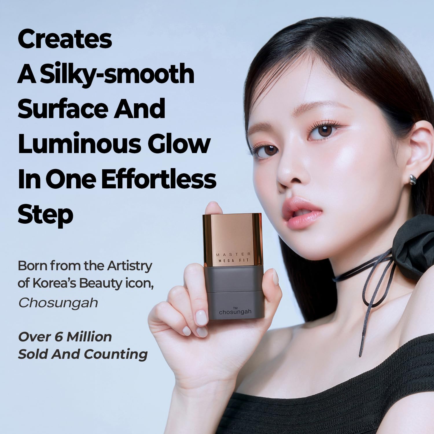 CHOSUNGAH BEAUTY Mega Fit Master Glow Stick Foundation with Brush – 120H Coverage, Shade 2.5W Tan Beige