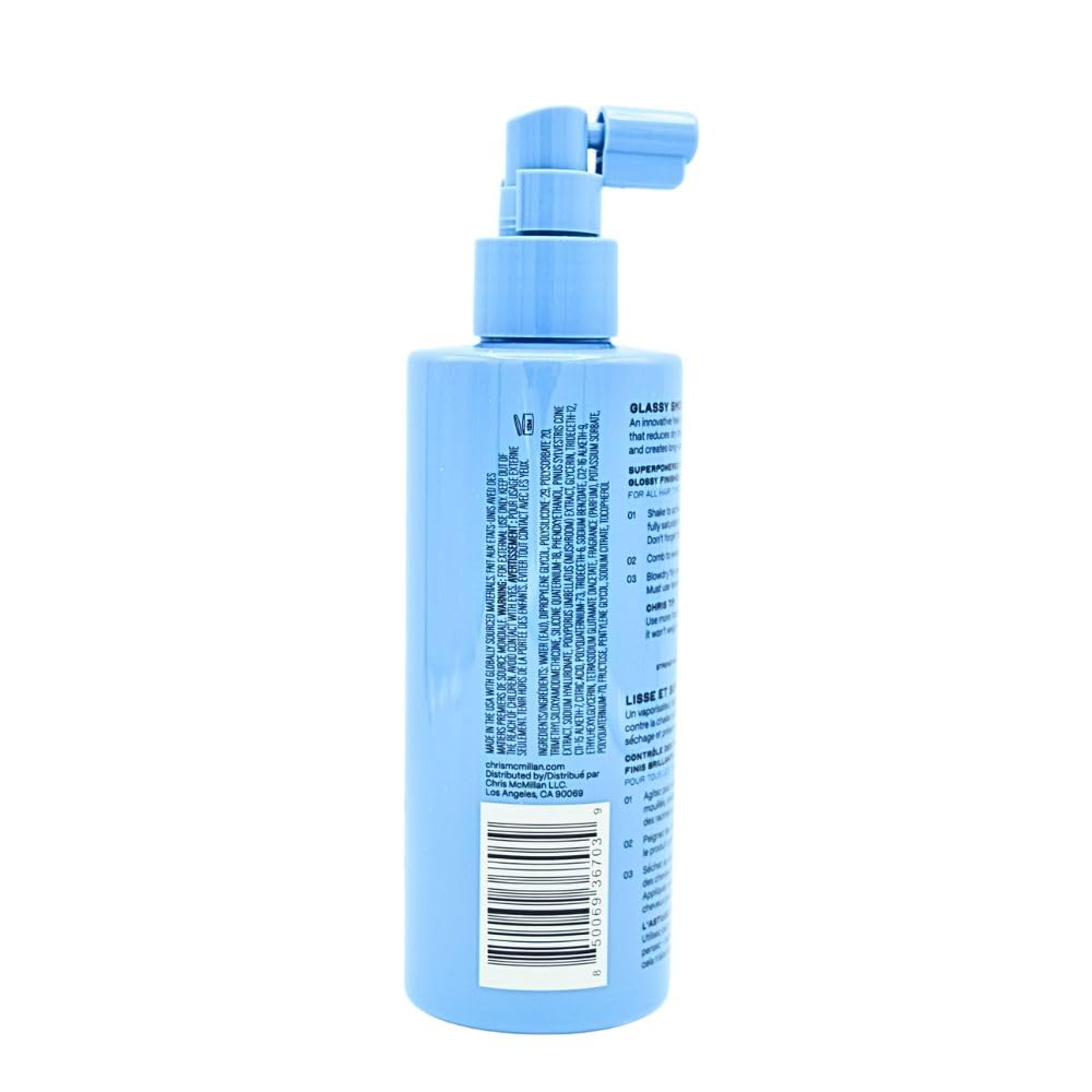 Chris McMillan The Glassy Smooth Blowdry Spray for Frizz | Heat Protection & Shine 6.76 oz