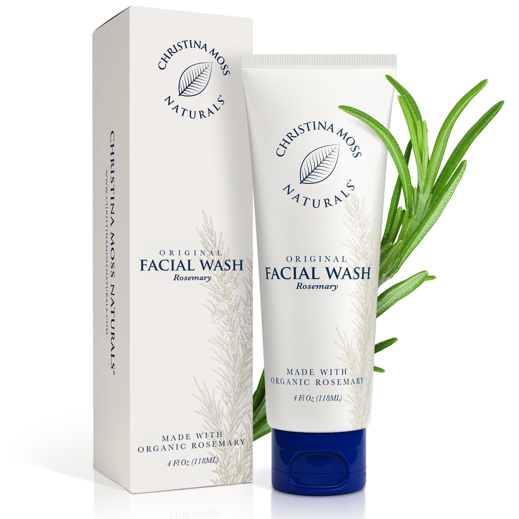 Christina Moss Naturals Face Wash – Gentle, All Skin Types, Organic, Fragrance-Free, 4 oz