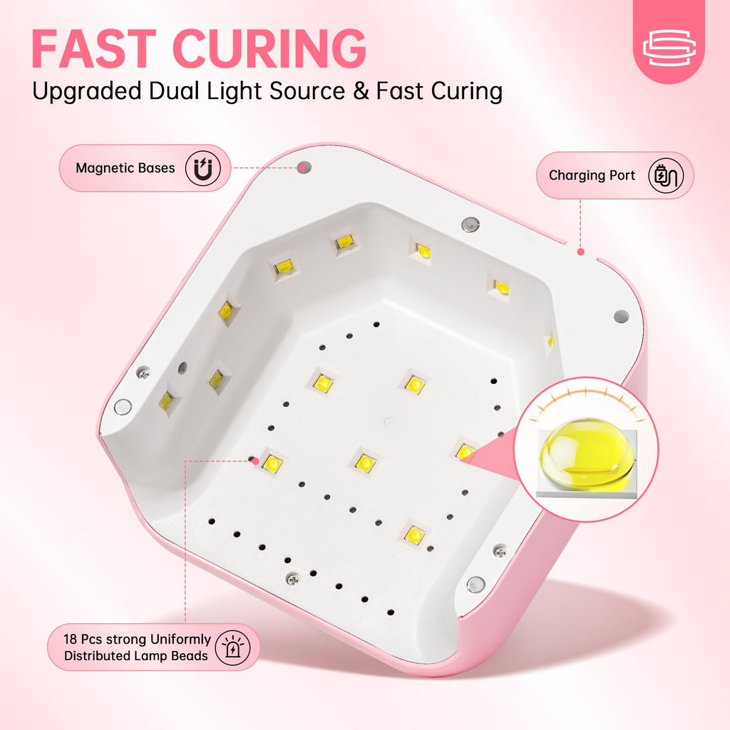 CHRISTINE SHELLY UV Nail Lamp 48W – Mini Plug-in Gel Nail Dryer with Touch Control & 3 Timers