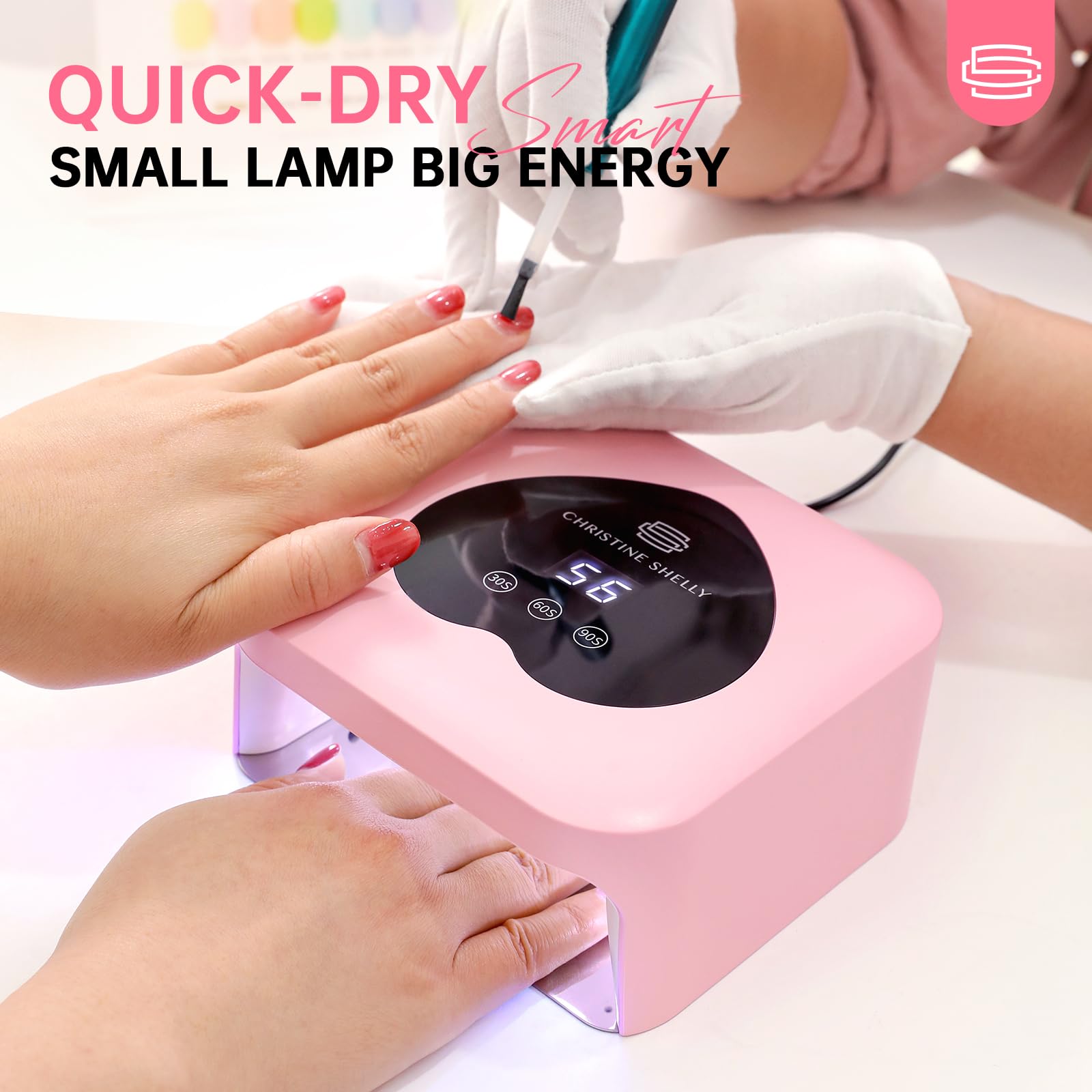 CHRISTINE SHELLY UV Nail Lamp 48W – Mini Plug-in Gel Nail Dryer with Touch Control & 3 Timers