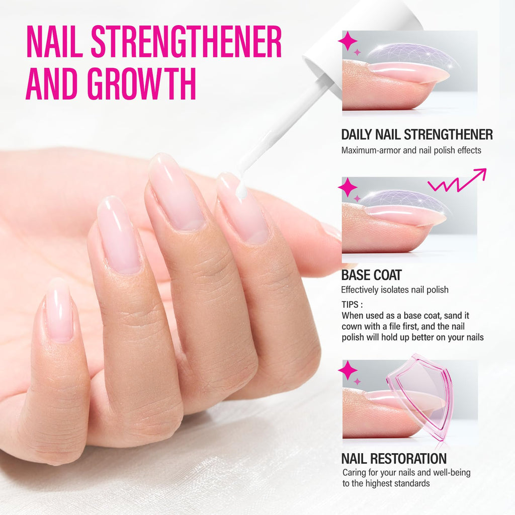 CHUCHU Nail Ridge Filler – 15ml Milky White Nail Strengthener & Growth for Weak Nails