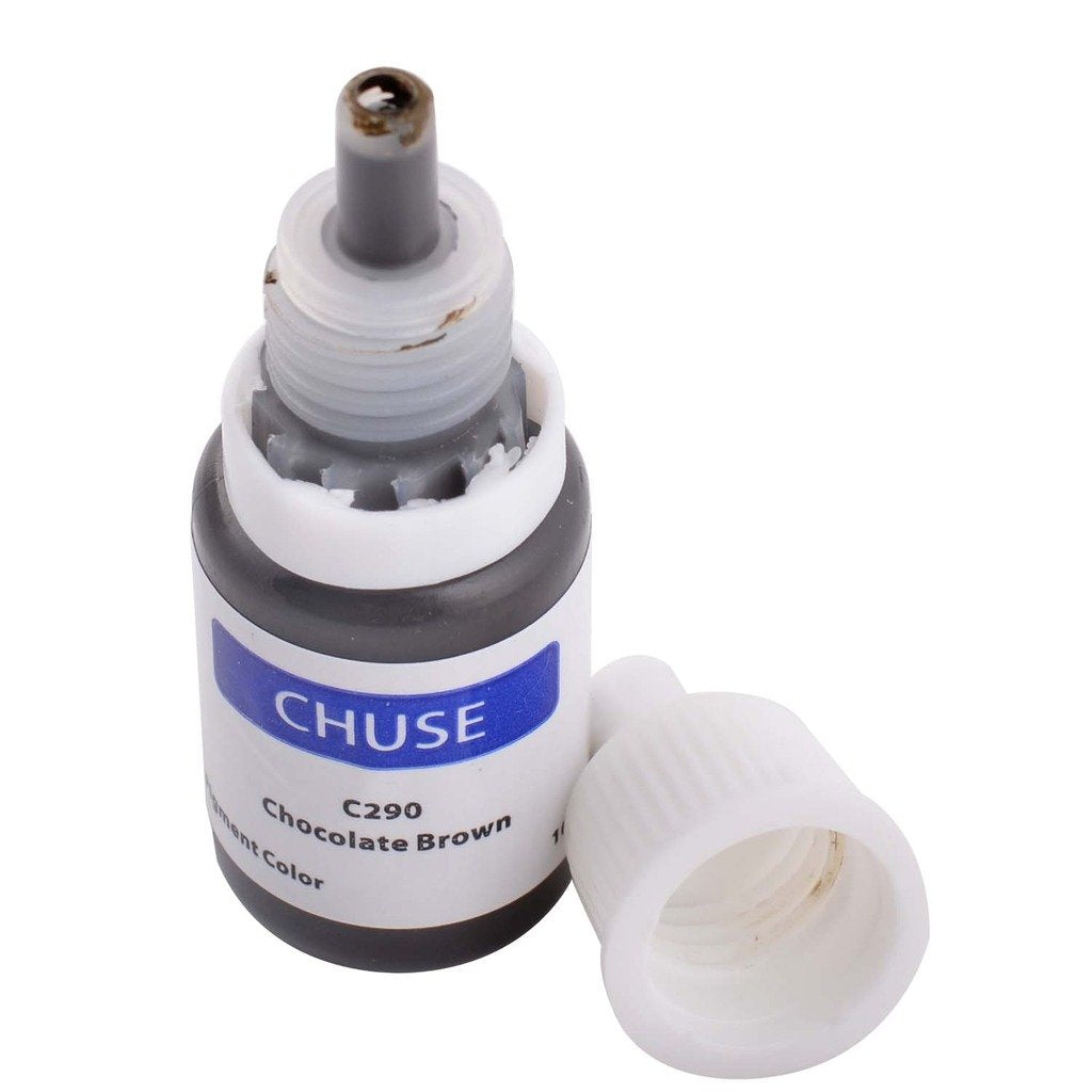 CHUSE Microblading Ink Chocolate Brown 0.35oz / 10ml — Permanent Makeup Pigment for Brows & Eyeliner (C290)