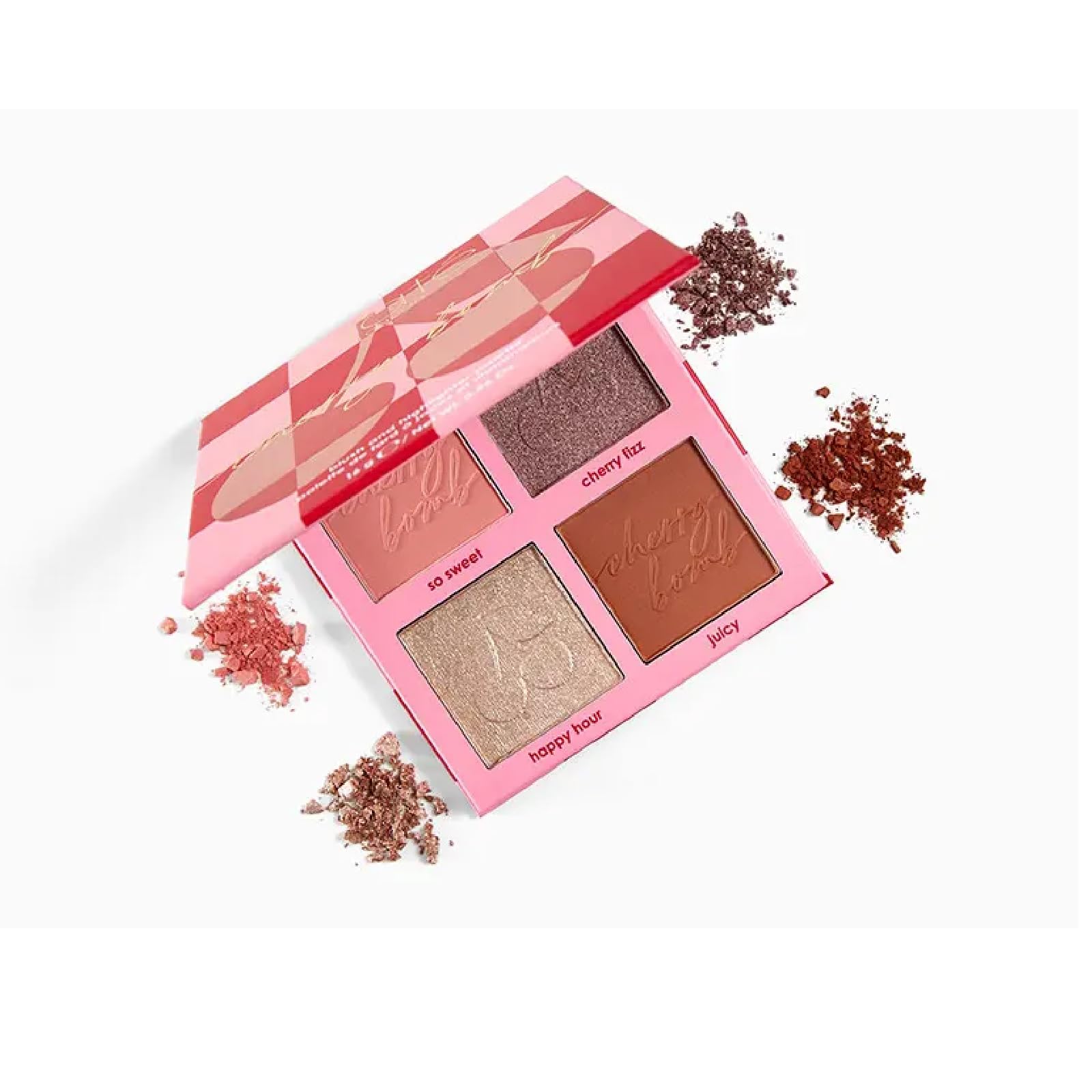 CIATE LONDON Cherry Bomb Blush & Highlighter Palette – Light Medium (4 Shades)