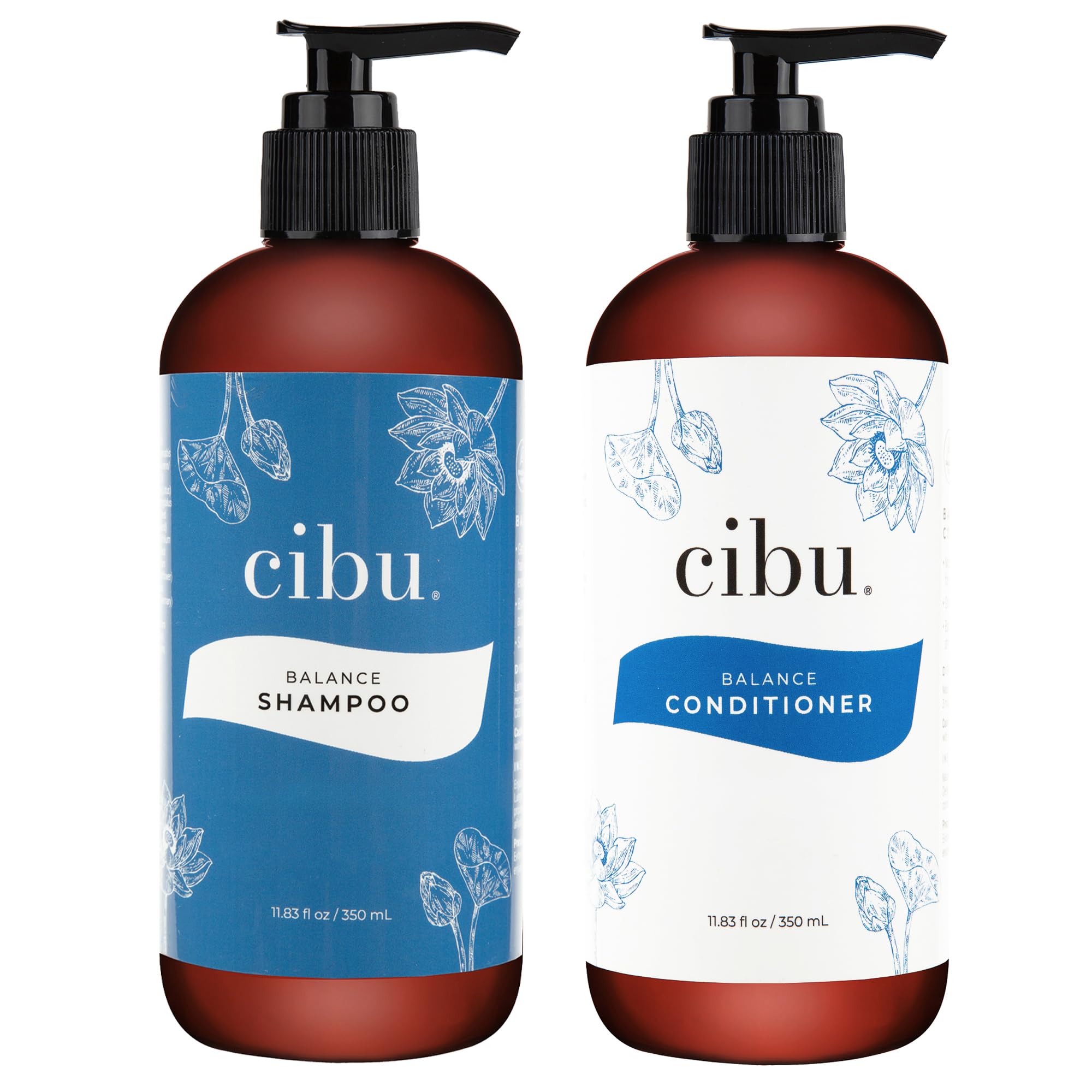 CIBU Balance Shampoo & Conditioner Bundle 90003 – Nutrient Rich, Sulfate-Free Duo for Hydrated, Shiny Hair | 2 x 11.83oz