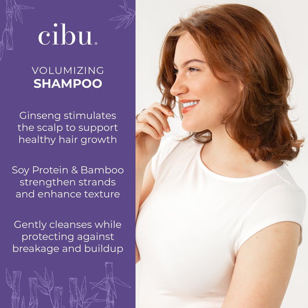 CIBU Volumizing Shampoo for Fine Hair – Hair Thickening & Anti-Breakage, 11.83oz