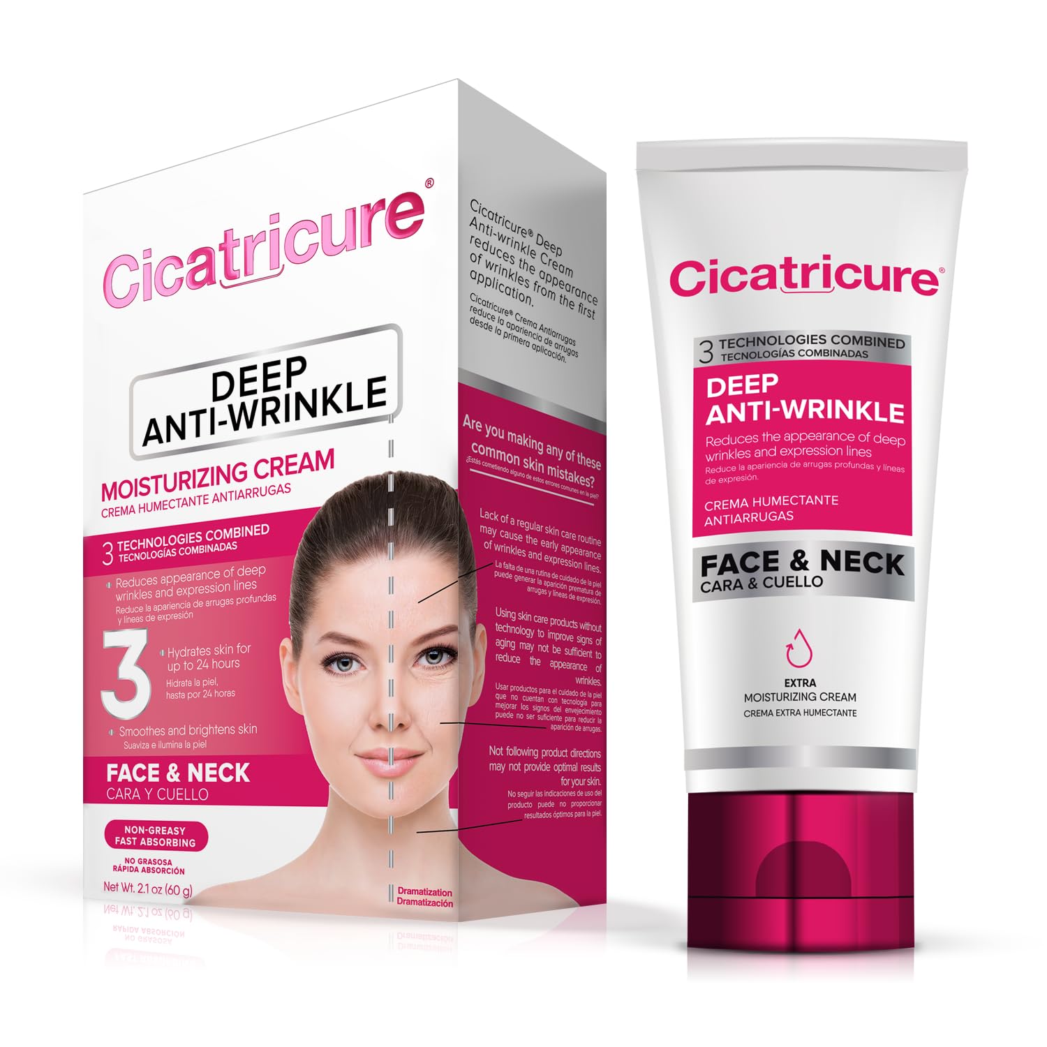 Cicatricure Deep Anti-Wrinkle Face & Neck Cream – 2.1 oz, 2 Pack
