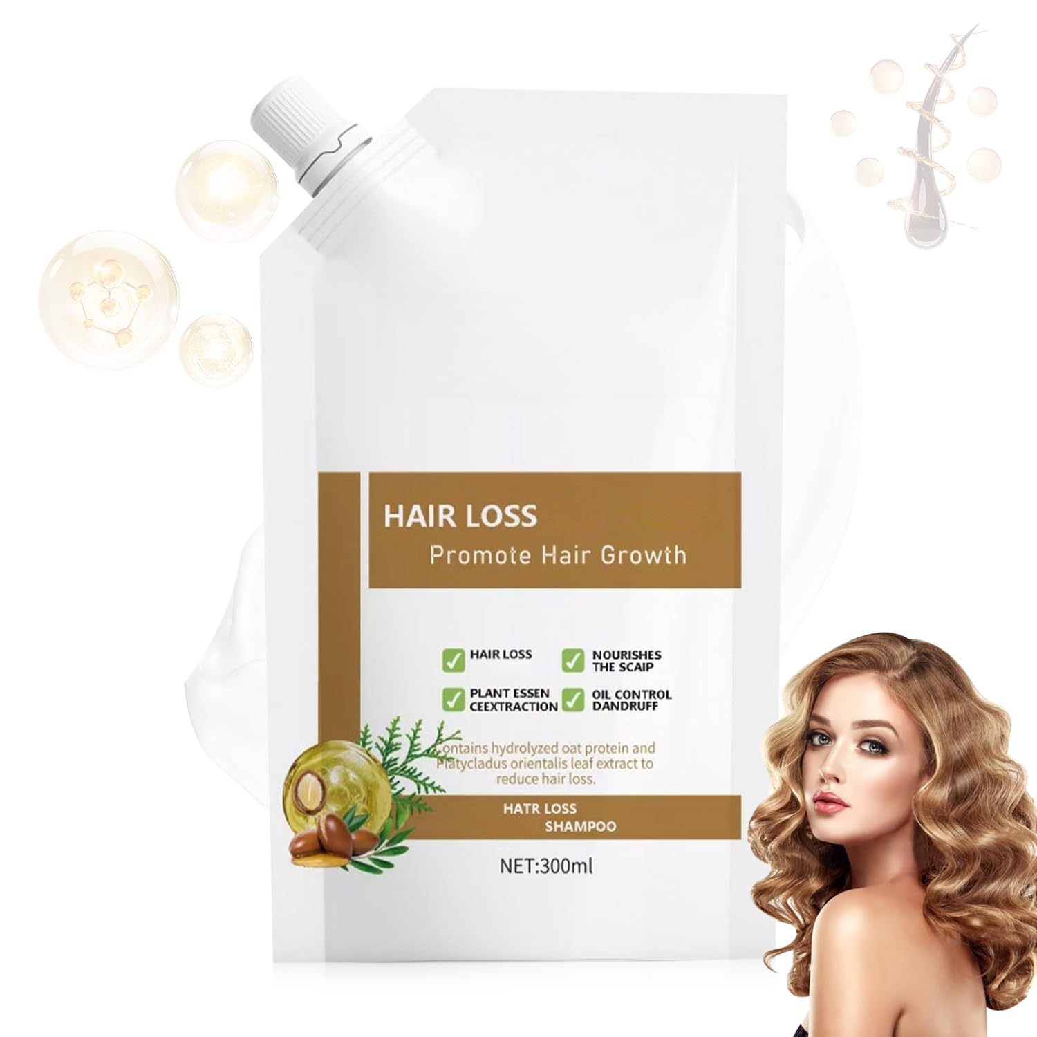 CidnMatd 300ML Anti-Hair Fall Shampoo – Plant-Extract Moisturizing Hair Growth Support for Women & Men