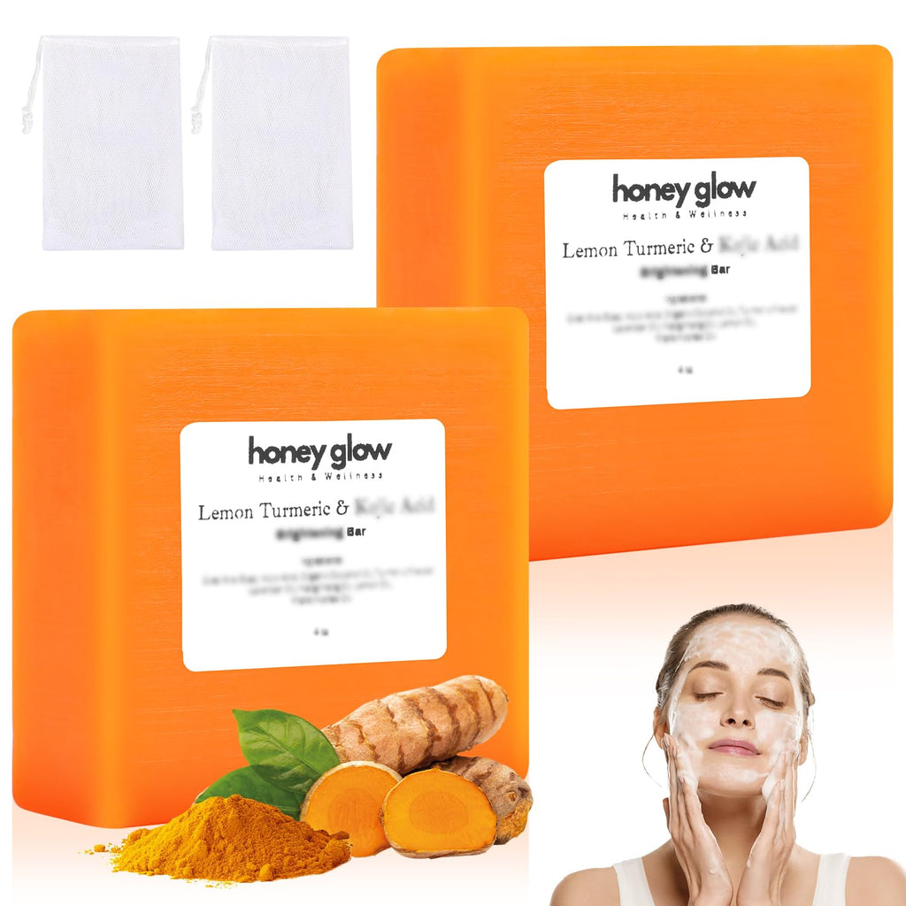 cijikos Honey Glow Lemon Turmeric Kojic Soap Bar – 2PCS for Face & Body