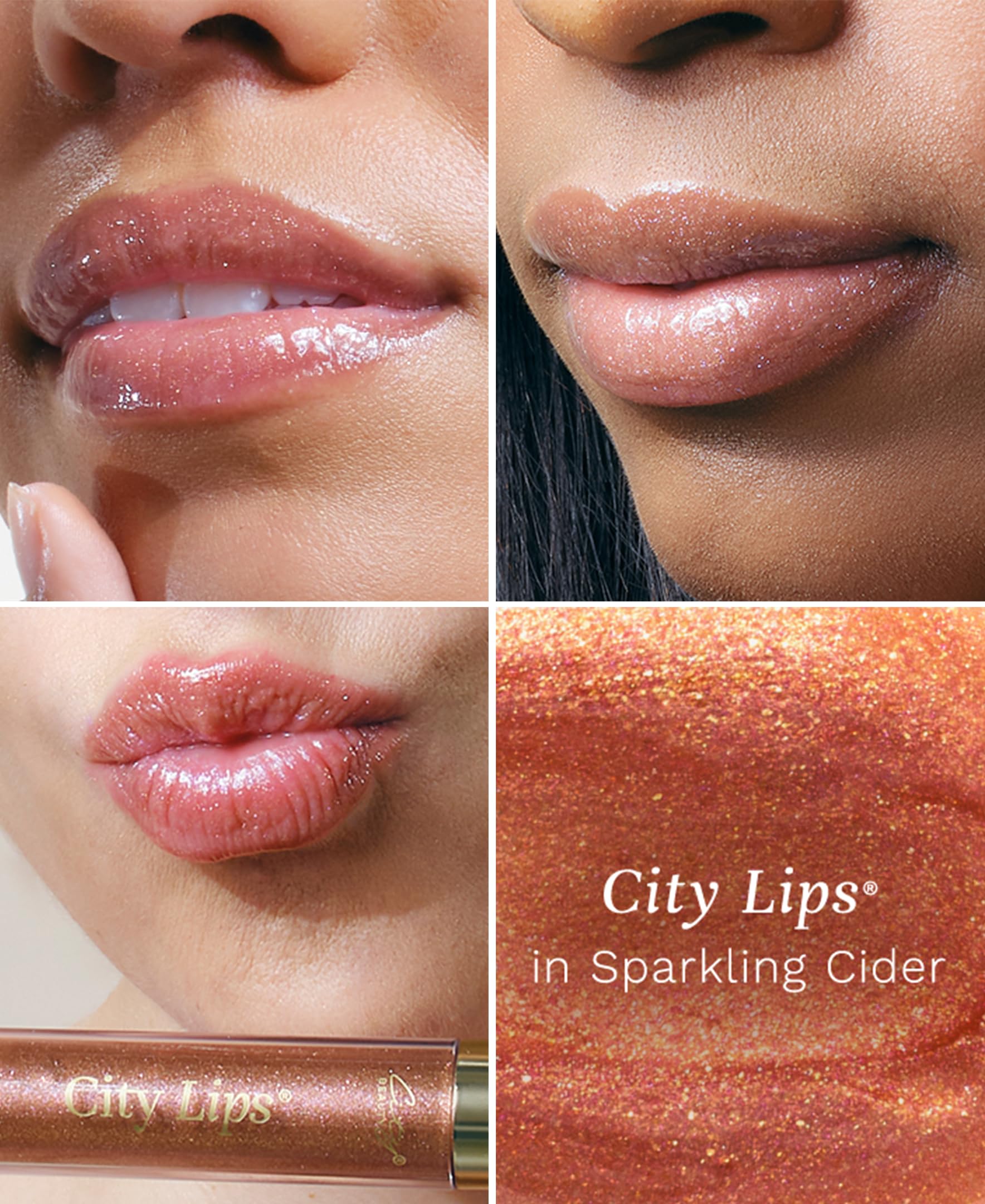 City Lips Sparkling Cider Plumping Lip Gloss by City Beauty – High Shine Hydration