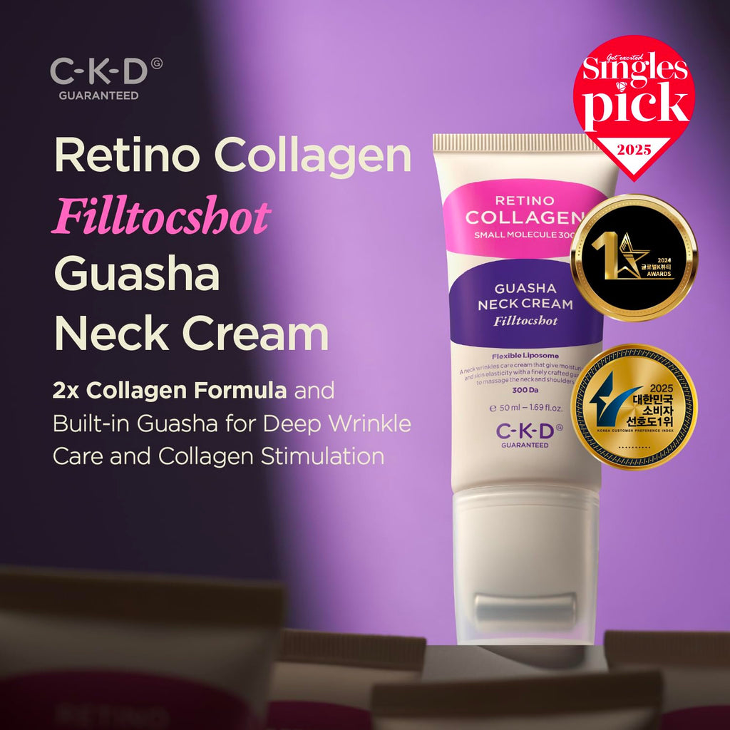 CKD Gua Sha Neck Cream Filltocshot – Advanced Neck Firming with Massage Roller