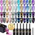Clara Colors Cat Eye Gel Nail Polish Set – 12 Holographic Colors with Magnet | Galaxy Series