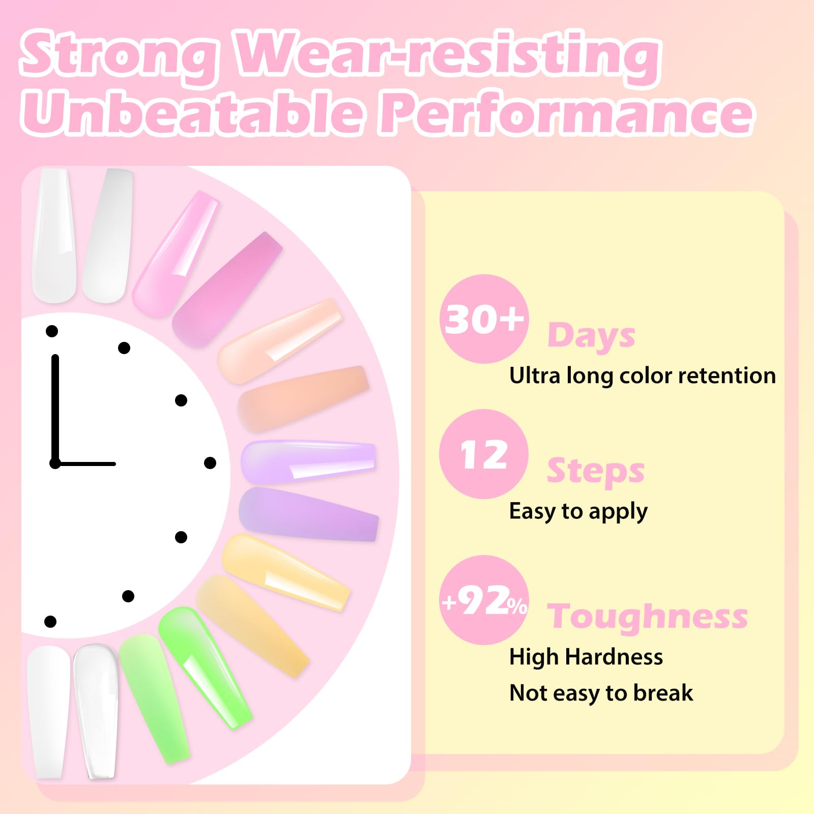 Clara Colors Polygel Extension Gel Nail Kit – 8 Colors + 48W Nail Lamp | All-in-One Starter Kit