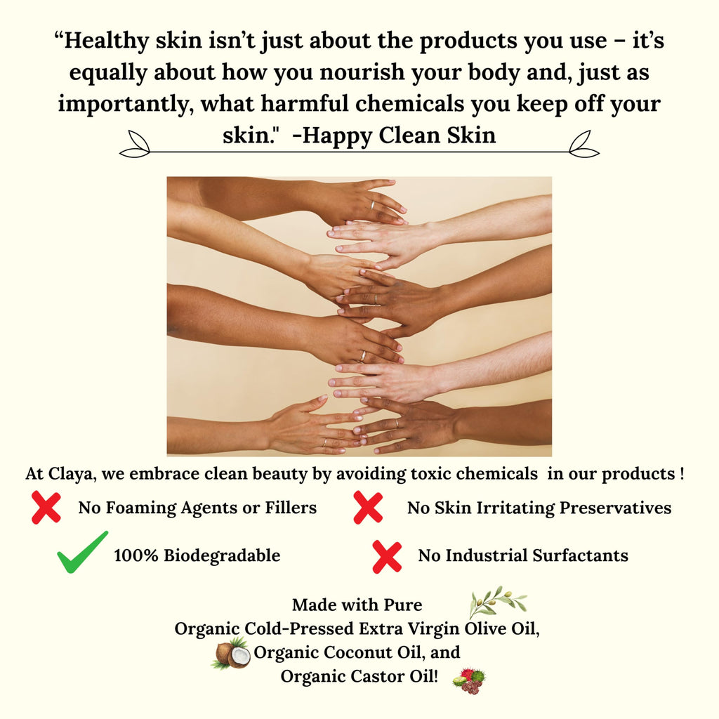 Claya Liquid Castile Soap – Organic, Biodegradable, Gentle for Sensitive Skin (16 fl oz, Laurel Berry)