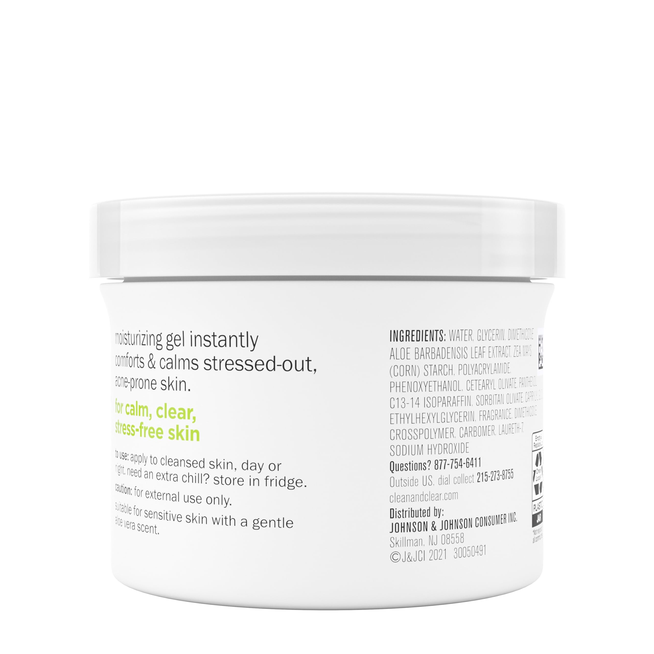 Clean & Clear Aloe Vera Calming Gel Facial Moisturizer for Acne-Prone & Sensitive Skin – Oil-Free, 4.9 oz