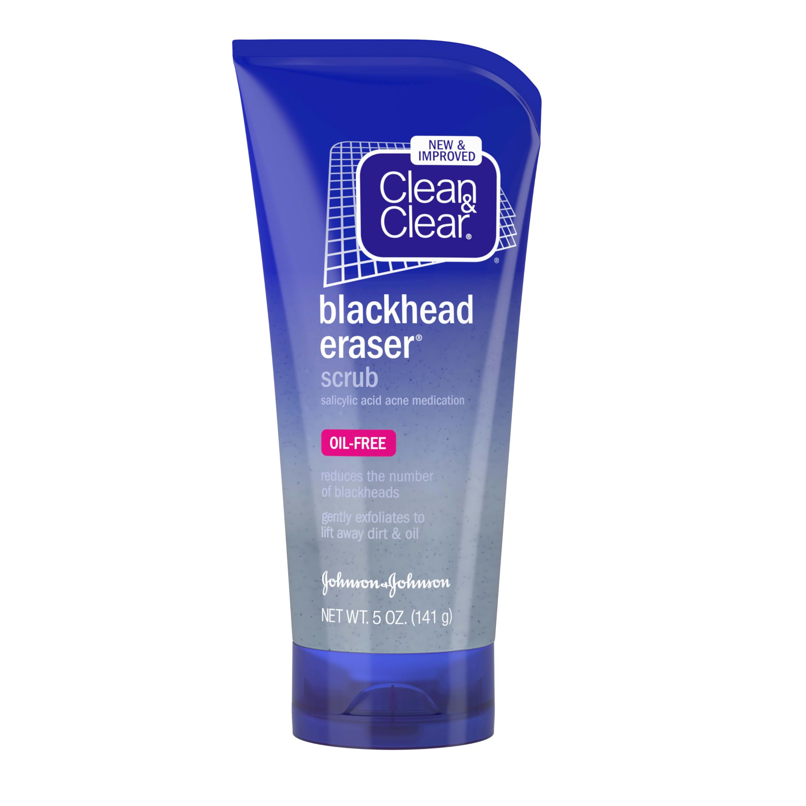 Clean & Clear Blackhead Eraser – Oil-Free Scrub with 2% Salicylic Acid for Daily Exfoliation