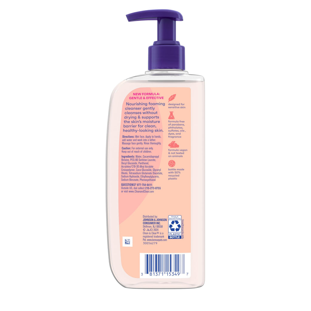 Clean & Clear Essentials Oil-Free Foaming Facial Cleanser with Pro-Vitamin B5 – 8 fl oz