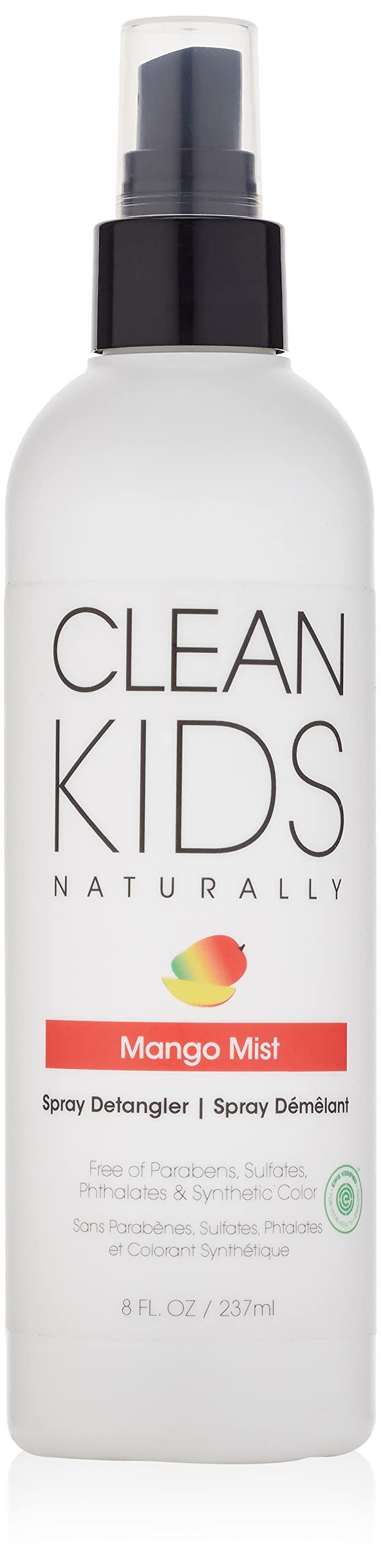 Clean Kids Naturally Mango Mist Spray Detangler – EWG Verified, 8 oz