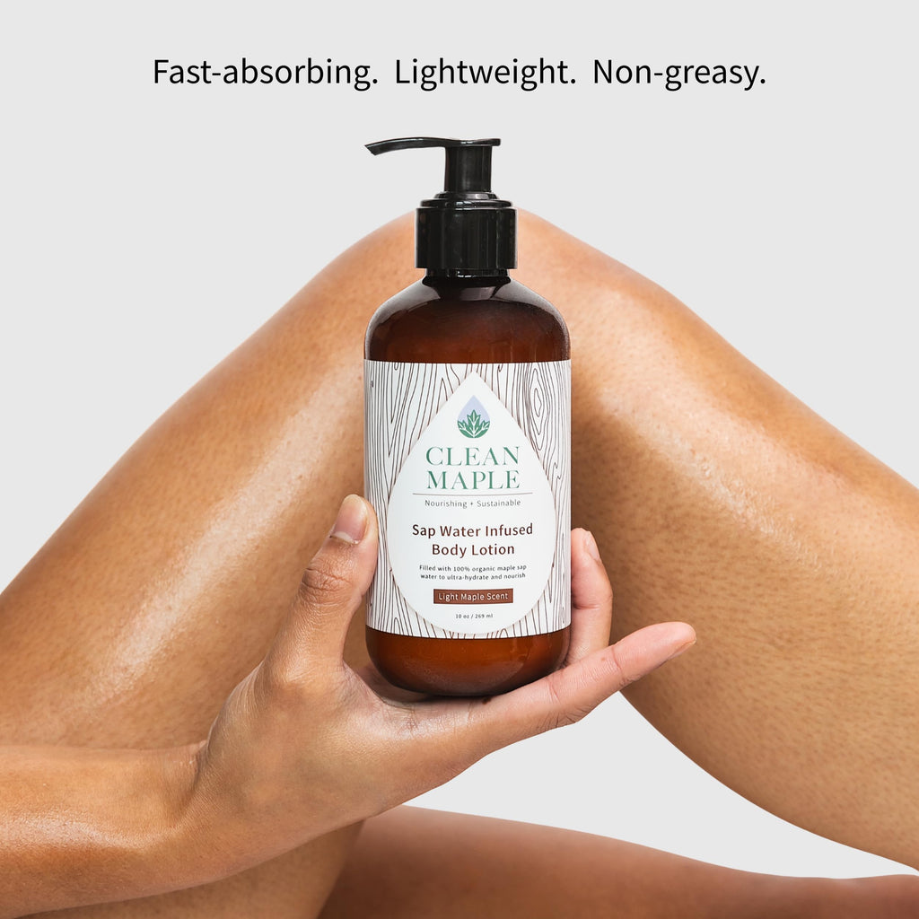 Clean Maple Maple Sap Water Body Lotion, 10 oz — Niacinamide & Squalane, Light Maple