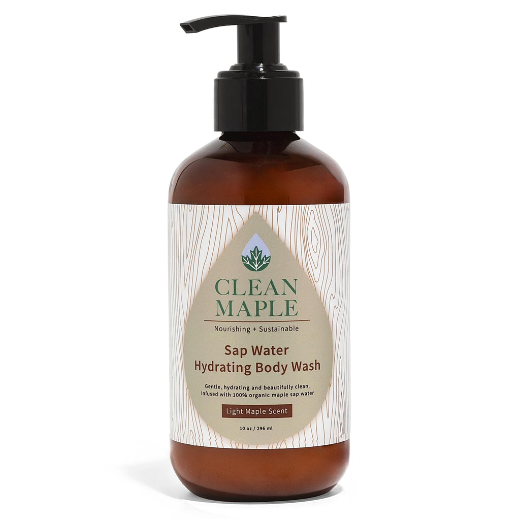 Clean Maple Sap Water Hydrating Body Wash – Light Maple Scent, Nourishing & Sustainable, 10 oz