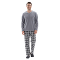 Men's Fleece Pajama Sets: Experience Unmatched Comfort with Our Cozy Grey Top and Black Cotton Bottoms