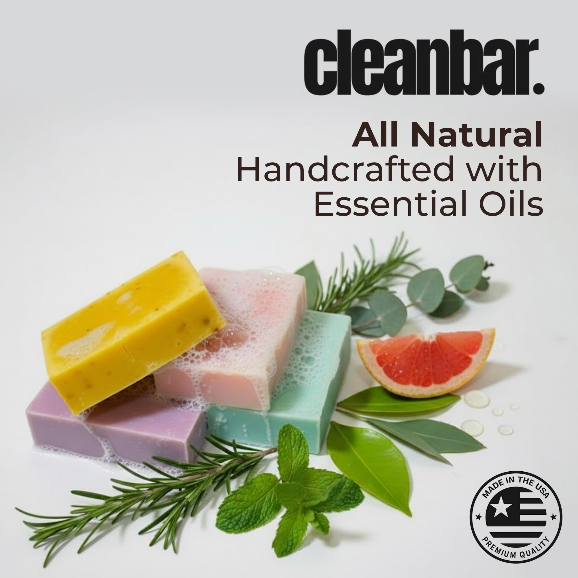 Cleanbar All Natural Bar Soap Trio – Mint to Be, In Full Bloom, Time to Chillax (4.5 oz each)