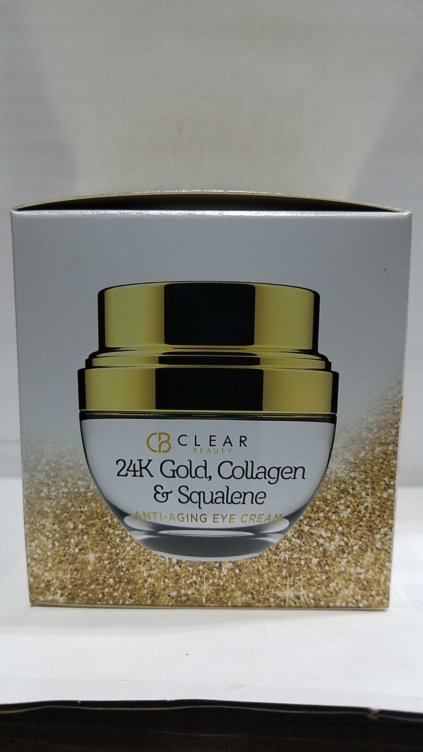 Clear Beauty 24k Gold & Collagen Under Eye Cream – Hydrating, Firming & Anti-Aging | Dermatologist Tested, Clean Beauty