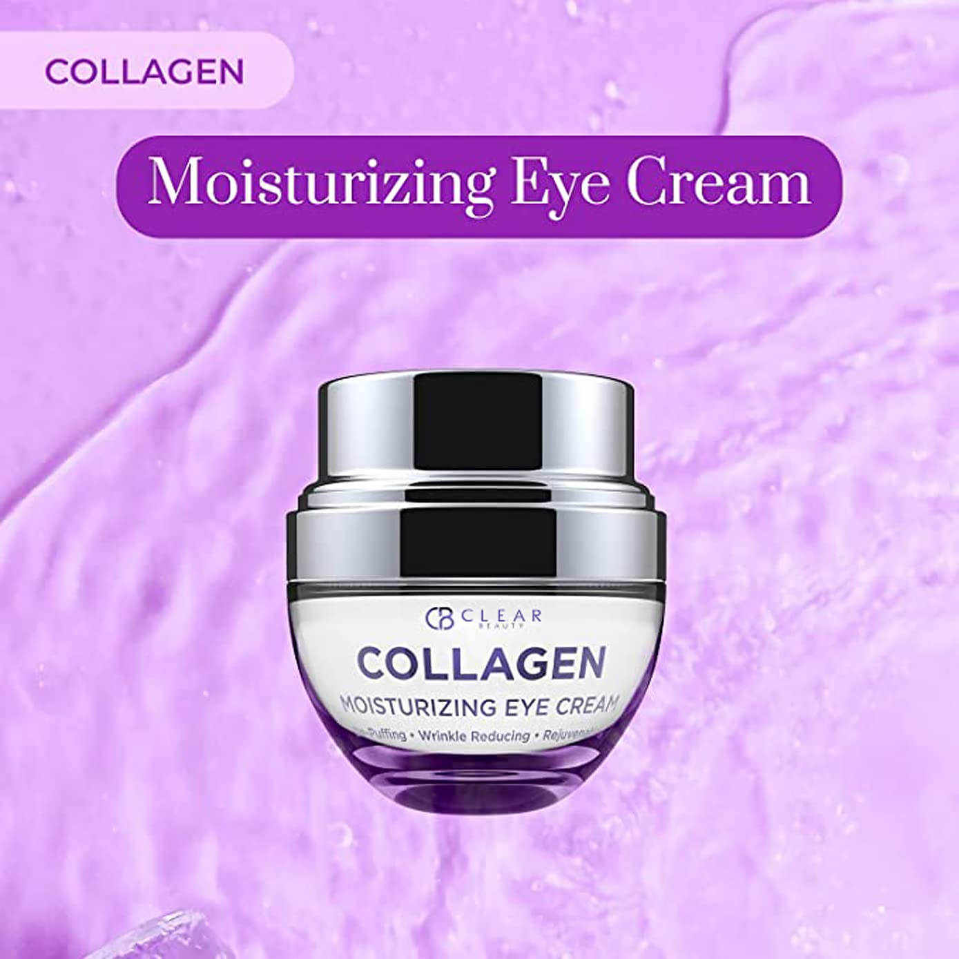 Clear Beauty Collagen Eye Cream - Hydration, Plumping & Dark Circle Reduction - Korean Skincare for All Skin Types - 1.01 Fl Oz
