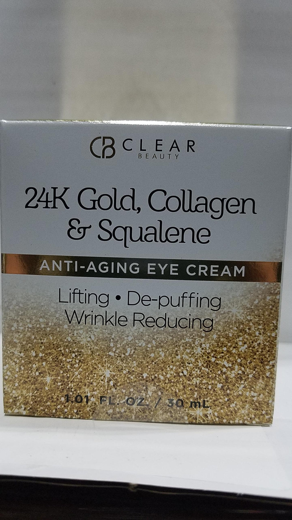 Clear Beauty 24k Gold & Collagen Under Eye Cream – Hydrating, Firming & Anti-Aging | Dermatologist Tested, Clean Beauty