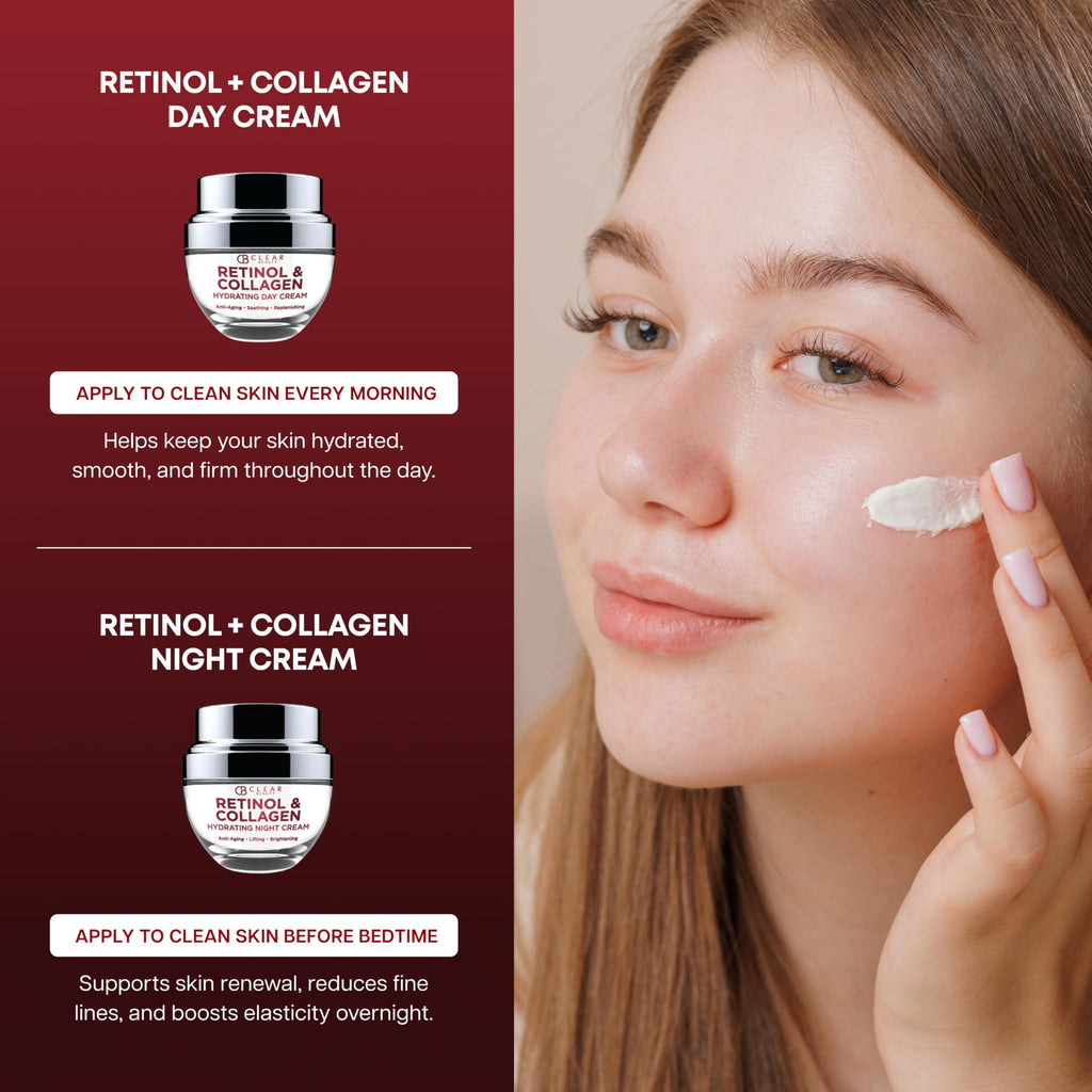 Clear Beauty Retinol & Collagen Day & Night Cream Duo – Vegan Korean Skincare