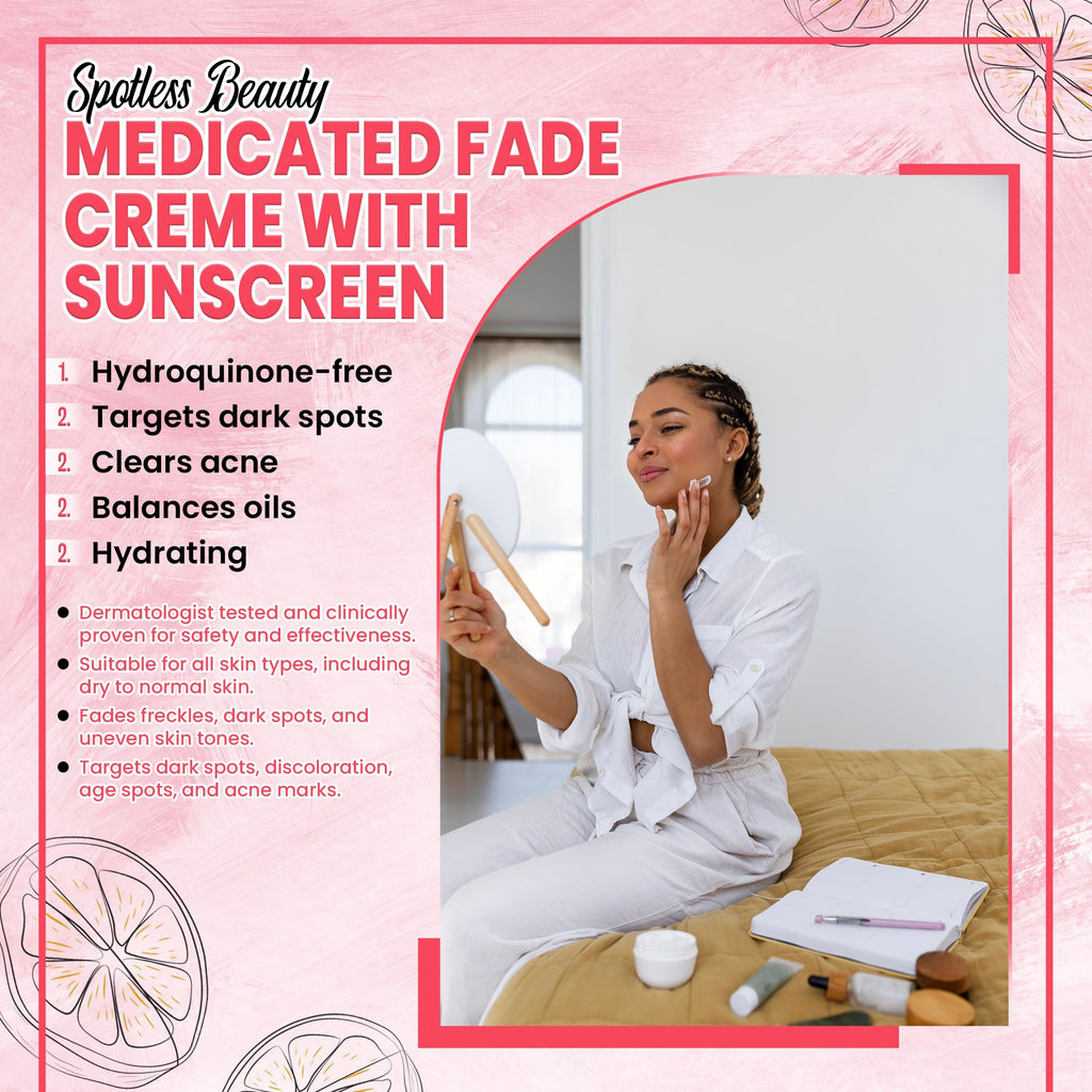 Clear Essence Exclusive Medicated Fade Creme with Sunscreen - Fade Cream for Dark Spots & Even Skin Tone | 4 Oz