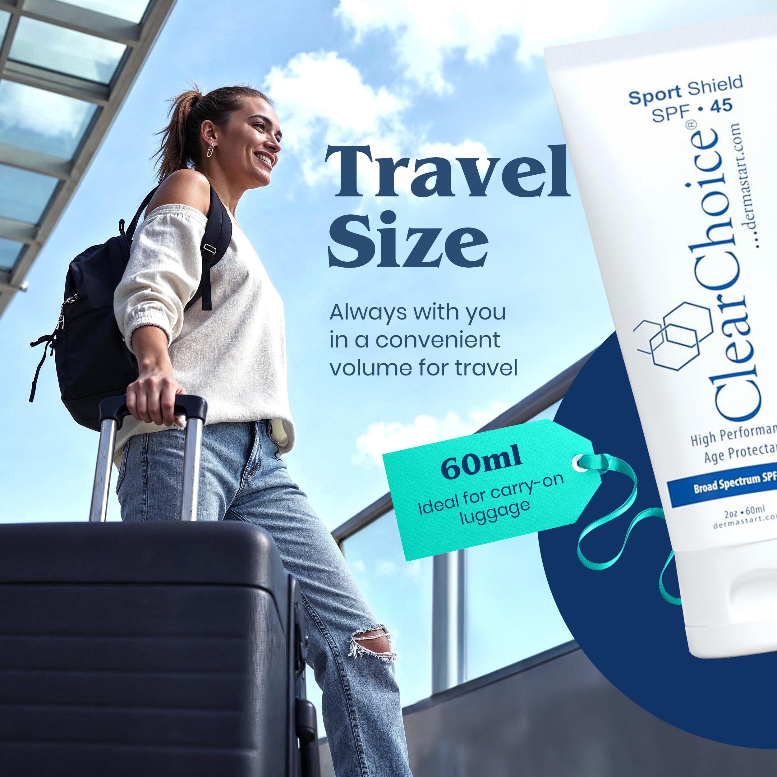 ClearChoice Sport Shield SPF 45 – Mineral Sunscreen & Moisturizer | No White Cast | 60 ml