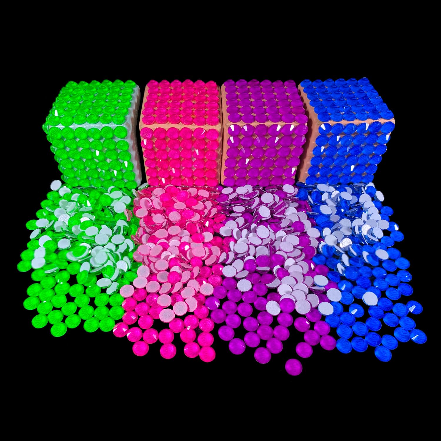 CLEKSPOYE Flatback Rhinestones Neon Pink SS20 – 1440pcs Non Hotfix Glass Gems for Nail Art, Crafts & Apparel