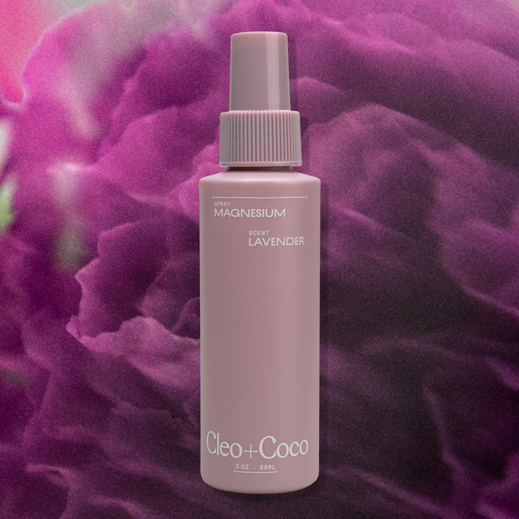 Cleo + Coco Functional Magnesium Lavender Spray for Sleep (3.0 oz) – Aluminum-Free, Vegan, Multi-Use Deodorant & Soothing Body Spray