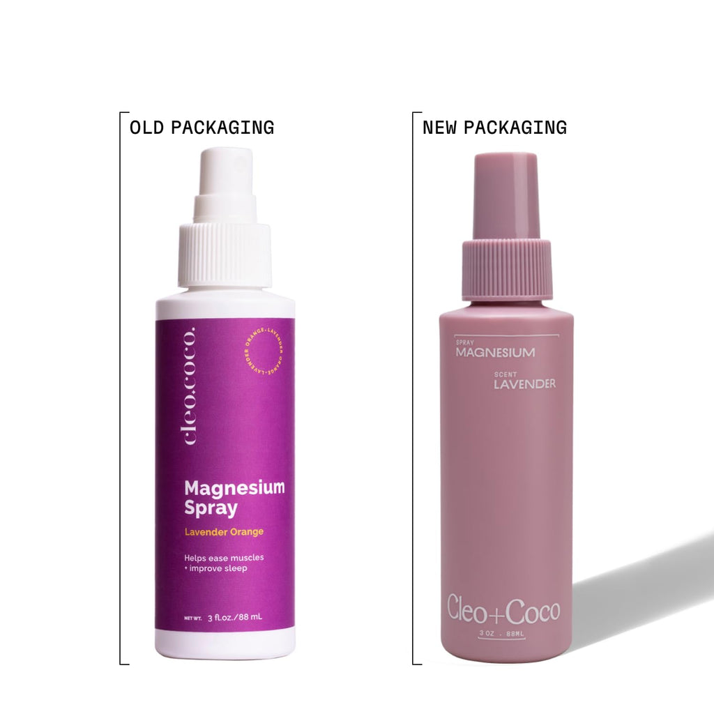 Cleo + Coco Functional Magnesium Lavender Spray for Sleep (3.0 oz) – Aluminum-Free, Vegan, Multi-Use Deodorant & Soothing Body Spray