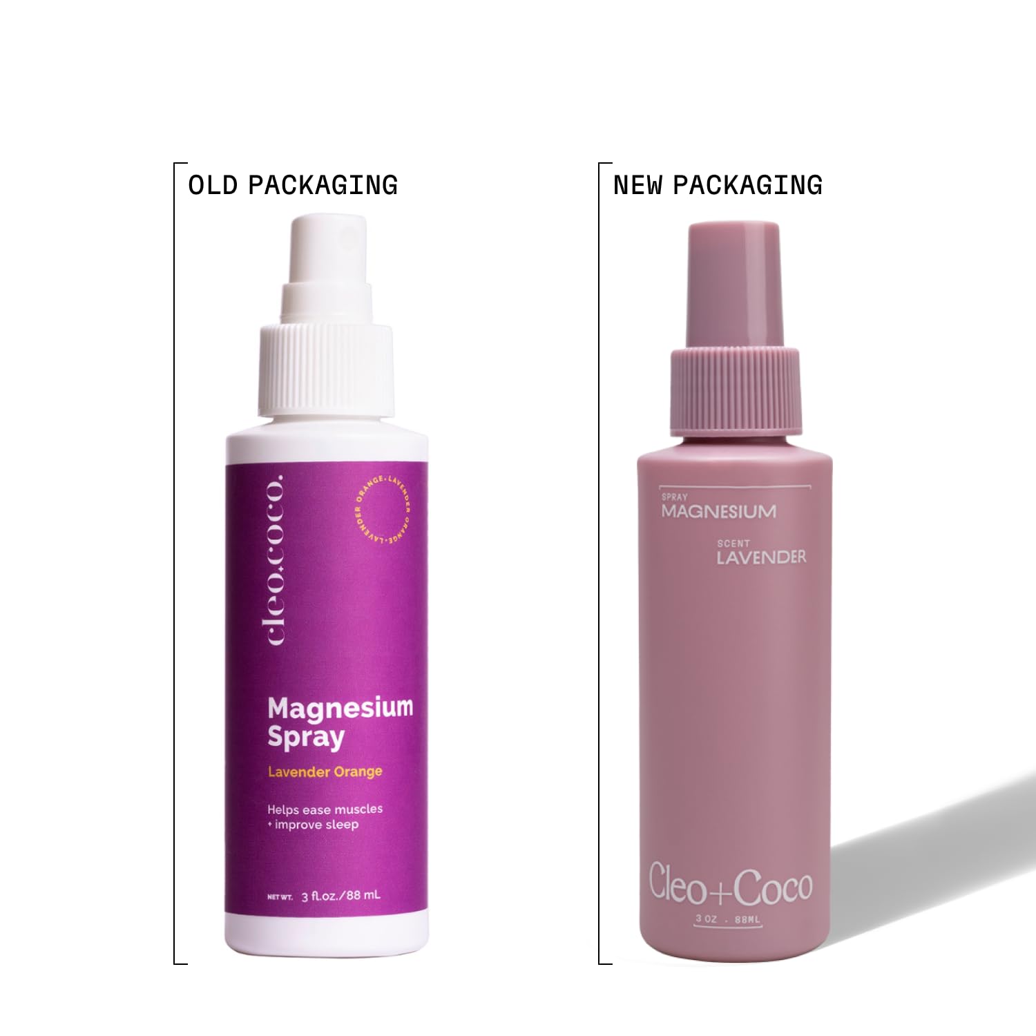 Cleo + Coco Functional Magnesium Lavender Spray for Sleep (3.0 oz) – Aluminum-Free, Vegan, Multi-Use Deodorant & Soothing Body Spray