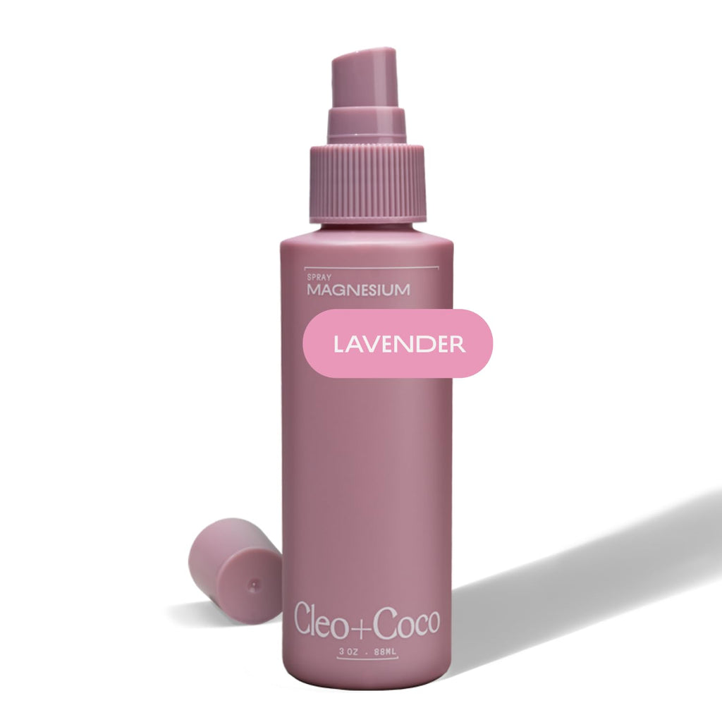 Cleo + Coco Functional Magnesium Lavender Spray for Sleep (3.0 oz) – Aluminum-Free, Vegan, Multi-Use Deodorant & Soothing Body Spray