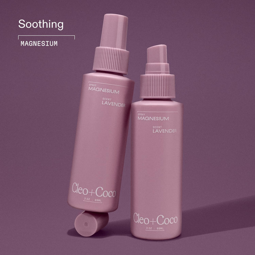 Cleo + Coco Functional Magnesium Lavender Spray for Sleep (3.0 oz) – Aluminum-Free, Vegan, Multi-Use Deodorant & Soothing Body Spray