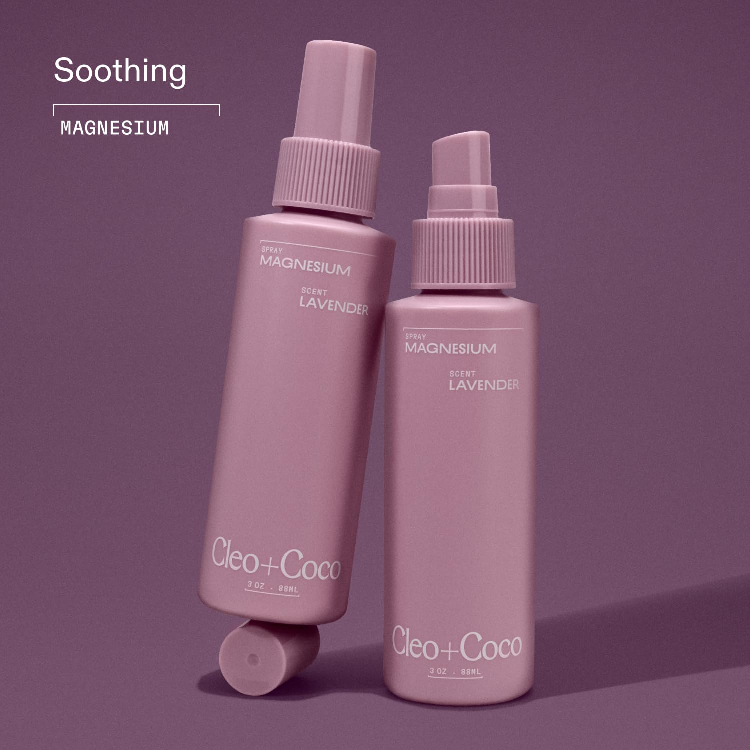 Cleo + Coco Functional Magnesium Lavender Spray for Sleep (3.0 oz) – Aluminum-Free, Vegan, Multi-Use Deodorant & Soothing Body Spray
